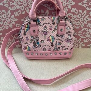 Pink Parisian Print Handbag